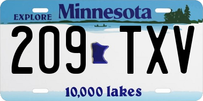 MN license plate 209TXV