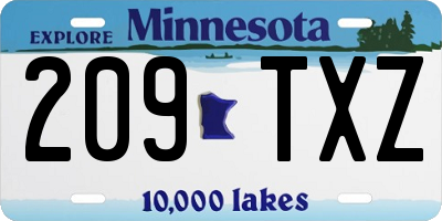 MN license plate 209TXZ