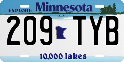MN license plate 209TYB