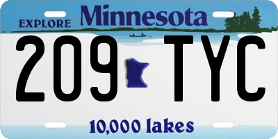 MN license plate 209TYC