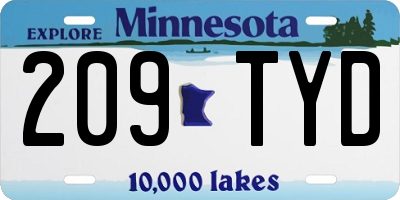 MN license plate 209TYD