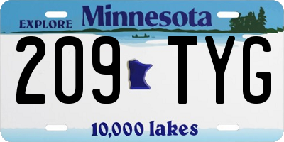 MN license plate 209TYG