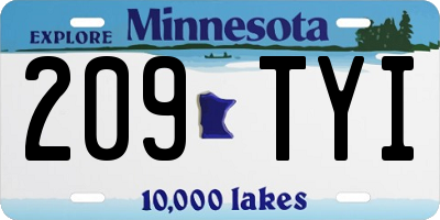 MN license plate 209TYI