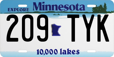 MN license plate 209TYK