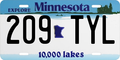 MN license plate 209TYL
