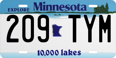 MN license plate 209TYM