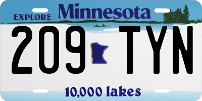 MN license plate 209TYN