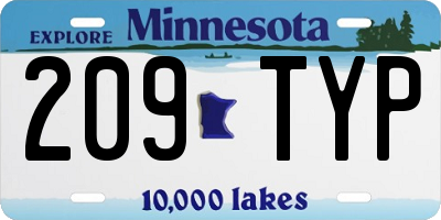 MN license plate 209TYP