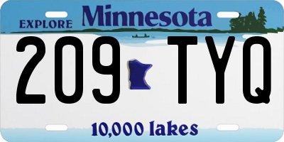 MN license plate 209TYQ