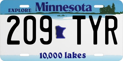 MN license plate 209TYR