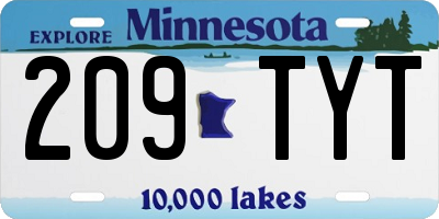 MN license plate 209TYT