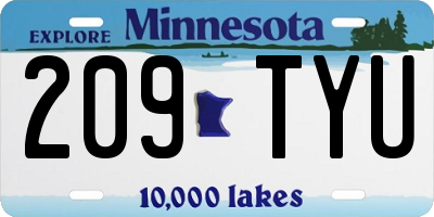 MN license plate 209TYU