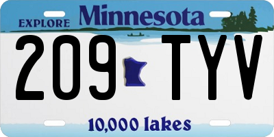 MN license plate 209TYV