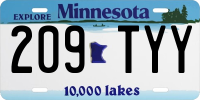 MN license plate 209TYY