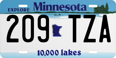 MN license plate 209TZA