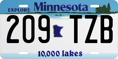 MN license plate 209TZB
