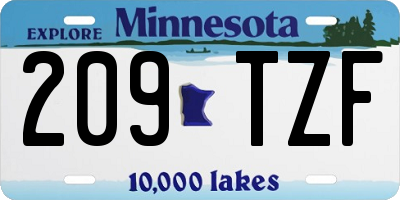 MN license plate 209TZF