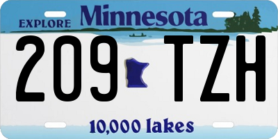 MN license plate 209TZH