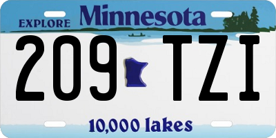 MN license plate 209TZI