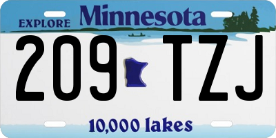 MN license plate 209TZJ