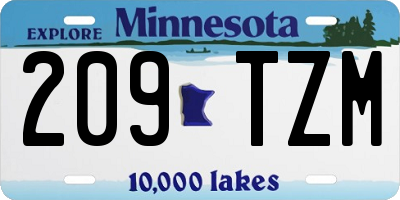 MN license plate 209TZM