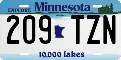 MN license plate 209TZN