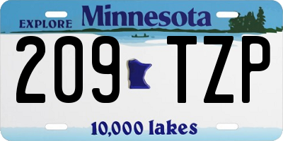 MN license plate 209TZP