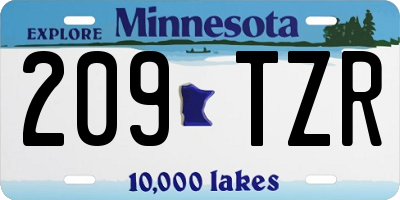 MN license plate 209TZR
