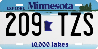 MN license plate 209TZS