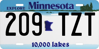 MN license plate 209TZT