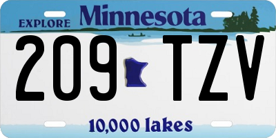 MN license plate 209TZV