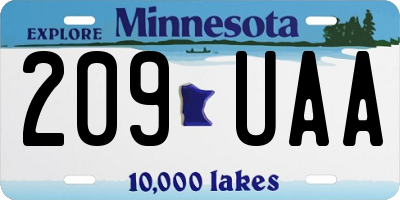 MN license plate 209UAA