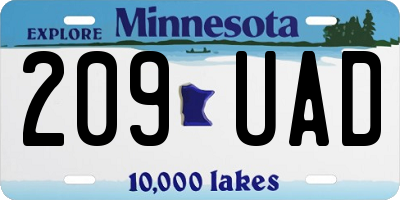 MN license plate 209UAD