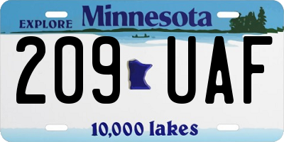 MN license plate 209UAF