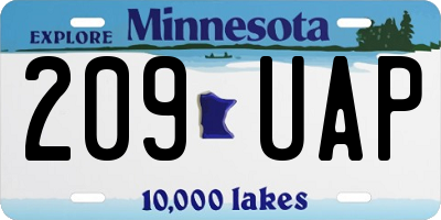 MN license plate 209UAP