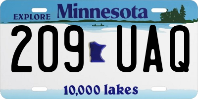 MN license plate 209UAQ