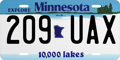 MN license plate 209UAX