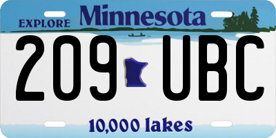 MN license plate 209UBC