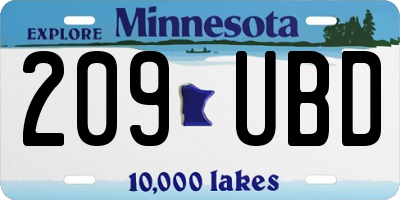 MN license plate 209UBD