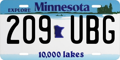 MN license plate 209UBG