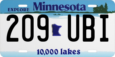 MN license plate 209UBI