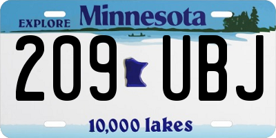 MN license plate 209UBJ