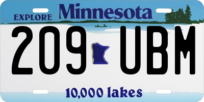 MN license plate 209UBM