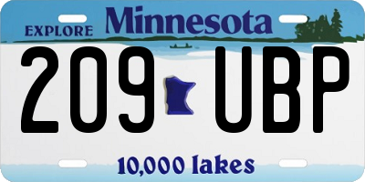 MN license plate 209UBP