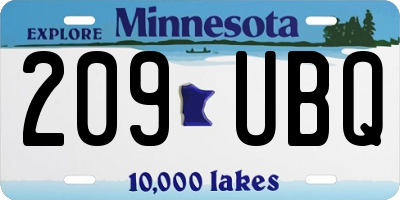 MN license plate 209UBQ