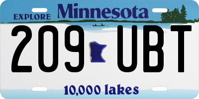 MN license plate 209UBT