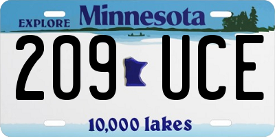 MN license plate 209UCE