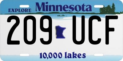 MN license plate 209UCF
