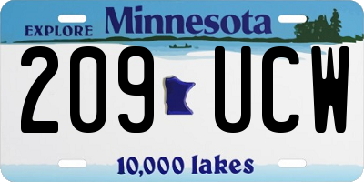 MN license plate 209UCW