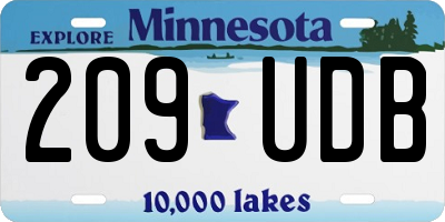 MN license plate 209UDB
